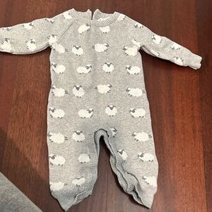 Janie and Jack sheep sweater one piece- like new!
